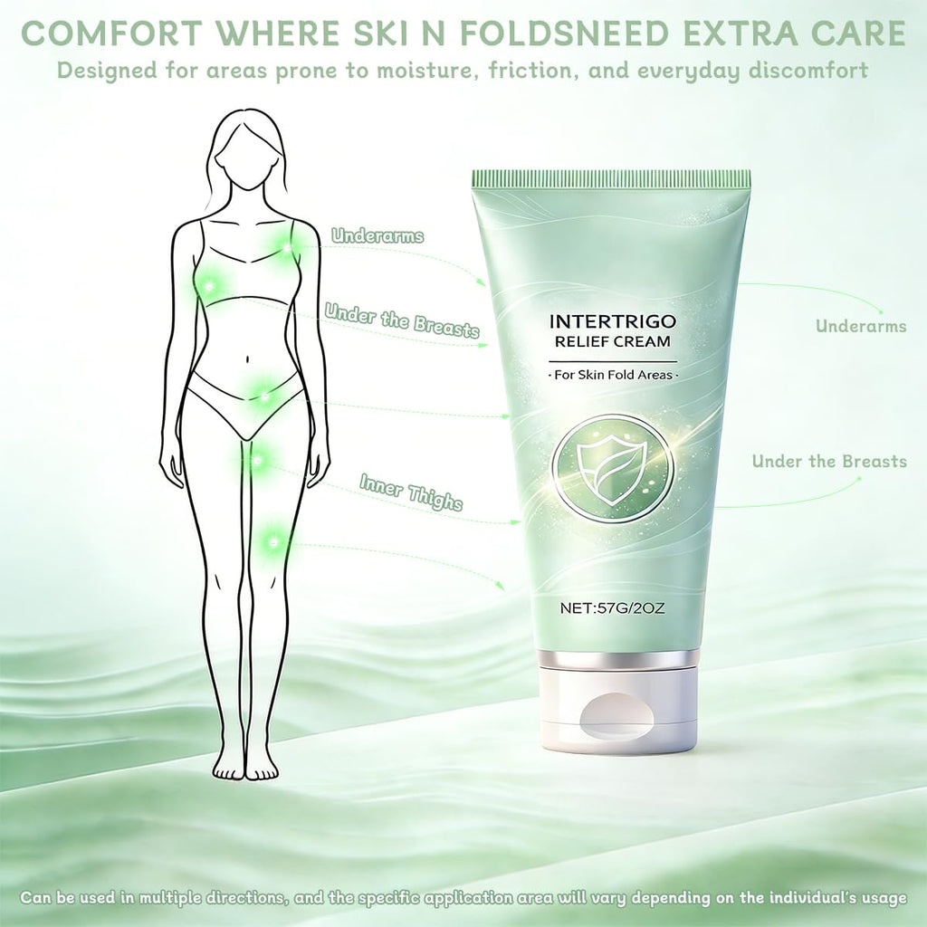 XQMVCO 2026 New Intertrigo Cream, Intertrigo Cream for Skin Folds & Chafing | Moisture & Friction Control | Daily Gentle Skin Care for Underarms, Inner Thighs, Under-Breast