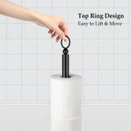 ROLABAM Toilet Paper Holder Stand with Reserve Function, Free Standing Toilet Paper Holder for Bathroom, Space Toilet 4 Rolls Toilet Paper Storage 22.5" Height (2 Pack, Matte Black)