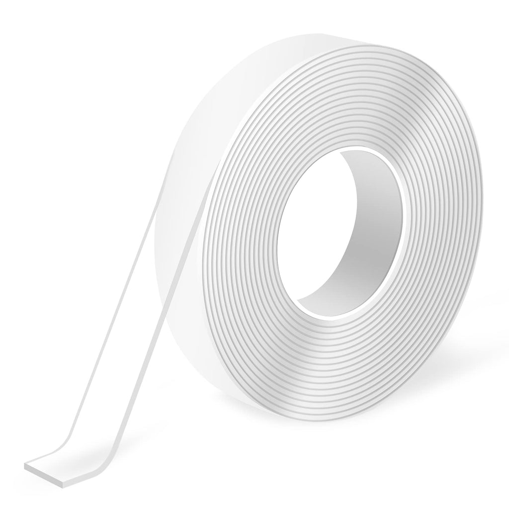 Art3d Traceless Double-Sided Foam Tape, 1/24" x 1/2" x 10', 1 Roll, Crystal