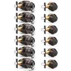 Brotima 6 Pack Entry Door Locksets with Single Cylinder Deadbolt, Oil Rubbed Bronze Exterior Door Lock Set with Same Key, Front Roound Door Knob and Deadbolt Set