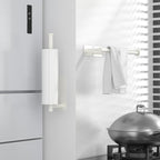 ASTOFLI Paper Towel Holder Under Cabinet No Drilling, Self Adhesive Paper Towel Holder Wall Mount for Kitchen Rack, Under Counter Napin Holder No Drill, RV, 304 Stainless Steel, White