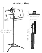 K KASONIC Music Stand, 2 in 1 Folding Sheet Music & Book Stand With Bag