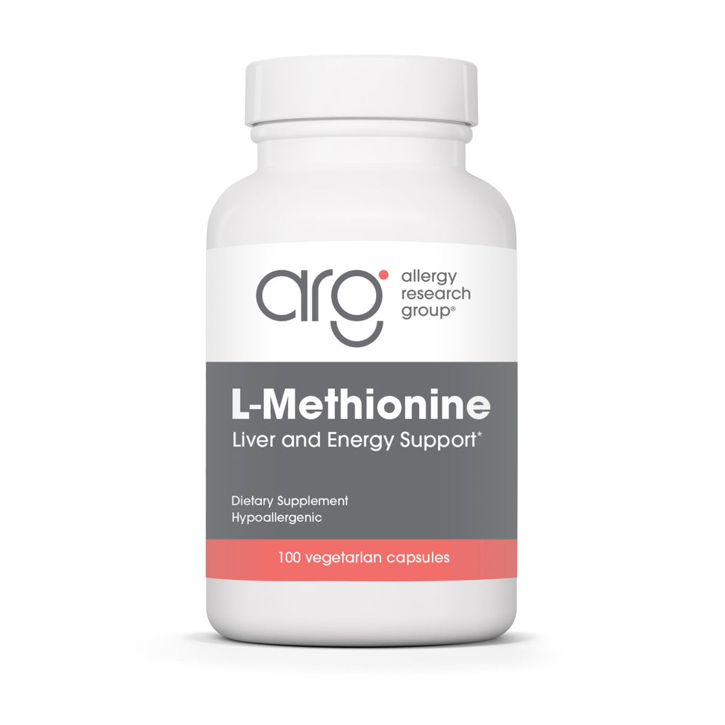 Allergy Research Group ARG L-Methionine - Essential Amino Acid Supplement - Liver Function & Energy Production Support - Free Form Amino Acid - Hypoallergenic - 100 Servings - 100 Capsules