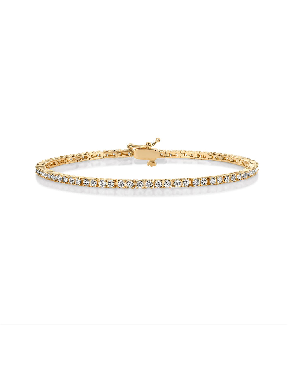PAVOI CZ Classic Tennis Bracelet for Women, 14K Gold Plated, Yellow Gold