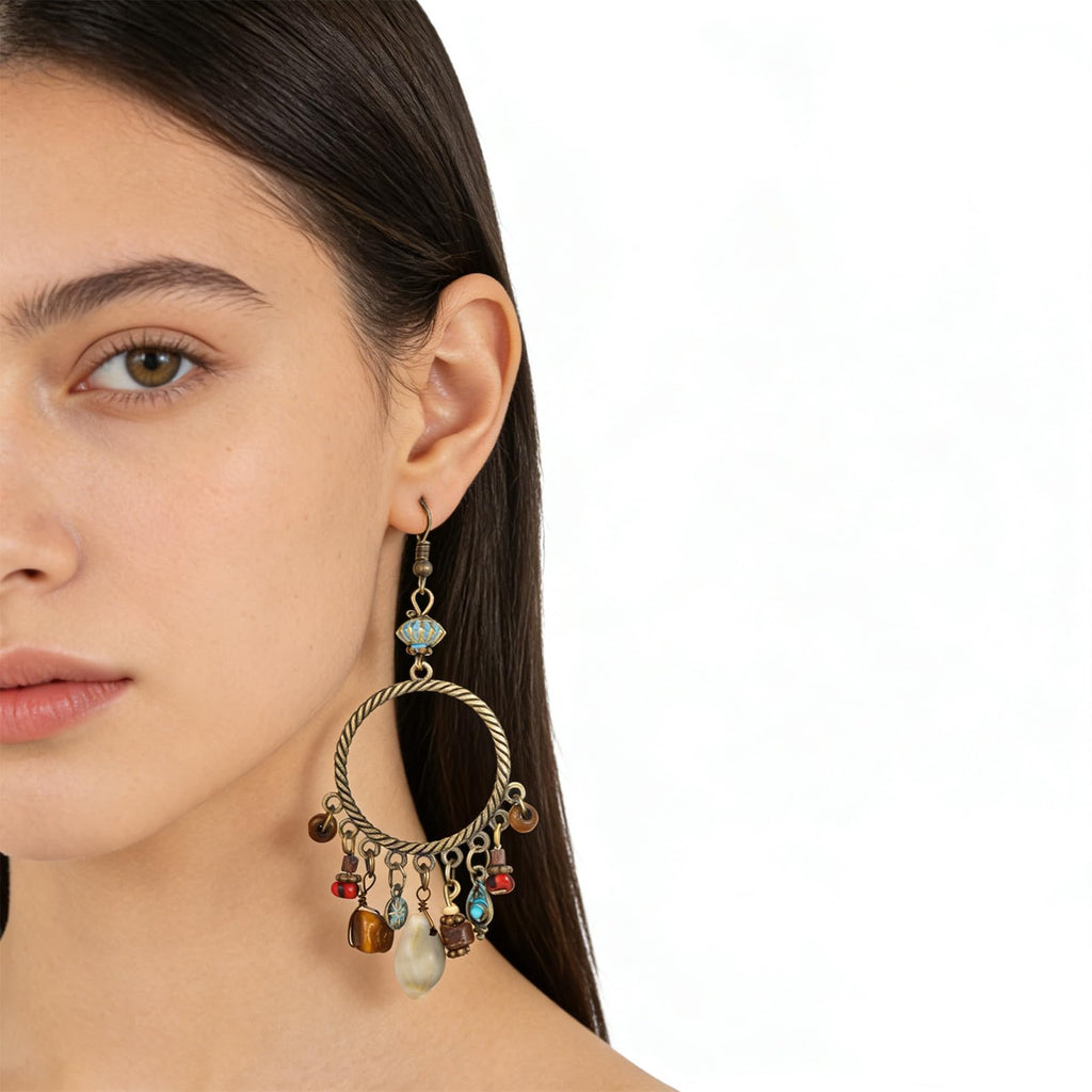 Boho Earrings for Women Dangling Vintage Bohemian Beach Style Earrings