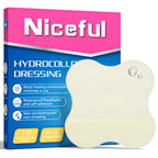 Niceful Hydrocolloid Bandages 4"x4" for Knee, Elbow, 10 Count