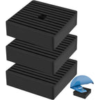 3 Pack Anti Vibration Pads for Washing Machine 4"x4"x1.2", Sound Isolation Vibrating Pad, 0.59" Pre-Drill Hole Ribbed Rubber Damping Mat for Air Compressors, Conditioner, Treadmill, HVAC Washer Dryer