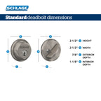Schlage B60 N 622 Deadbolt, Keyed 1 Side, Highest Residential Security, Matte Black