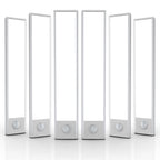 6 Pack Under Cabinet Lighting Wireless, 32 LED Rechargeable Battery Motion Sensor Light Indoor, Stick On Magnetic Closet Lights, Under Counter Lights for Kitchen, Stairs, White 8 in