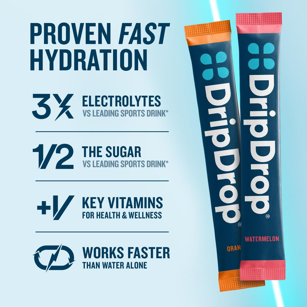 DripDrop Hydration Electrolyte Powder Packets, Bold Variety Pack, 32 Count