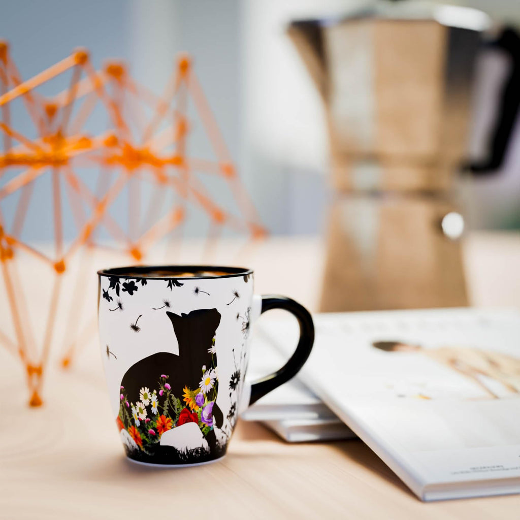 Color Changing Cat Coffee Mug 12oz – Unique Gift for Cat Lovers