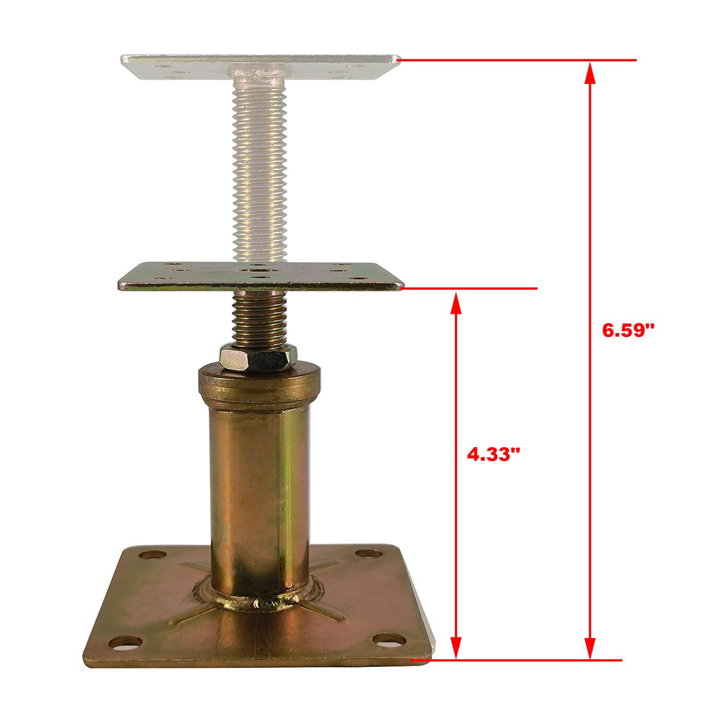 ASTAMOTOR Adjustable 4 1/3" - 7" House Floor Jacks Mini Screw Post Pole for Leveling, Galvanized, 4 Pack, AM502-2
