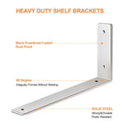 Floating Shelf Bracket Stainless Steel 10 Inch, 8 Pack Heavy Duty Shelf Brackets, Wall Shelf Bracket for DIY Decorative with Mounting Hardware