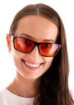 Spectra479 - 99.9% Blue Light Blocking Amber Glasses for Sleep - Medium Adult Size Nighttime Eye Wear - Special Orange Tinted Glasses Help You Sleep & Relax Your Eyes
