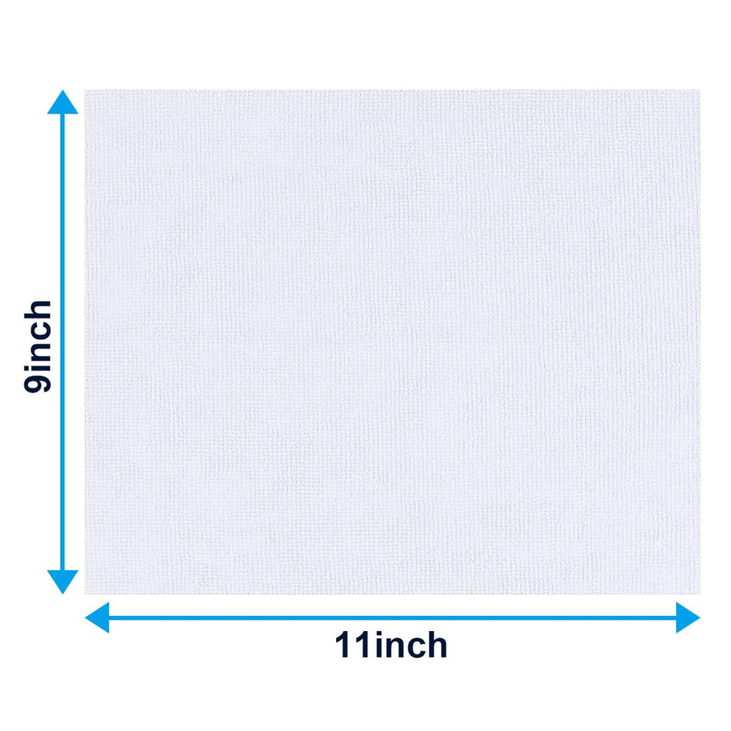 GLIMGLINT White Microfiber Cleaning Cloth, 100 Pack Cleaning Rags, Lint-Free, Ultra Absorbent Reusable Paper Towels for Home, Kitchen, Car, Garage or Shop, Dish Rags, 11" x 9"