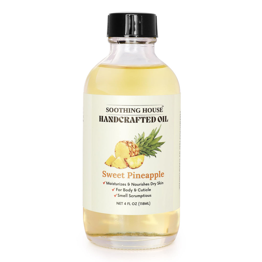 Soothing House Sweet Pineapple Body Oil - Moisturizing Body Oil for Soft, Glowing Skin with Almond & Jojoba Oil (4 fl oz)