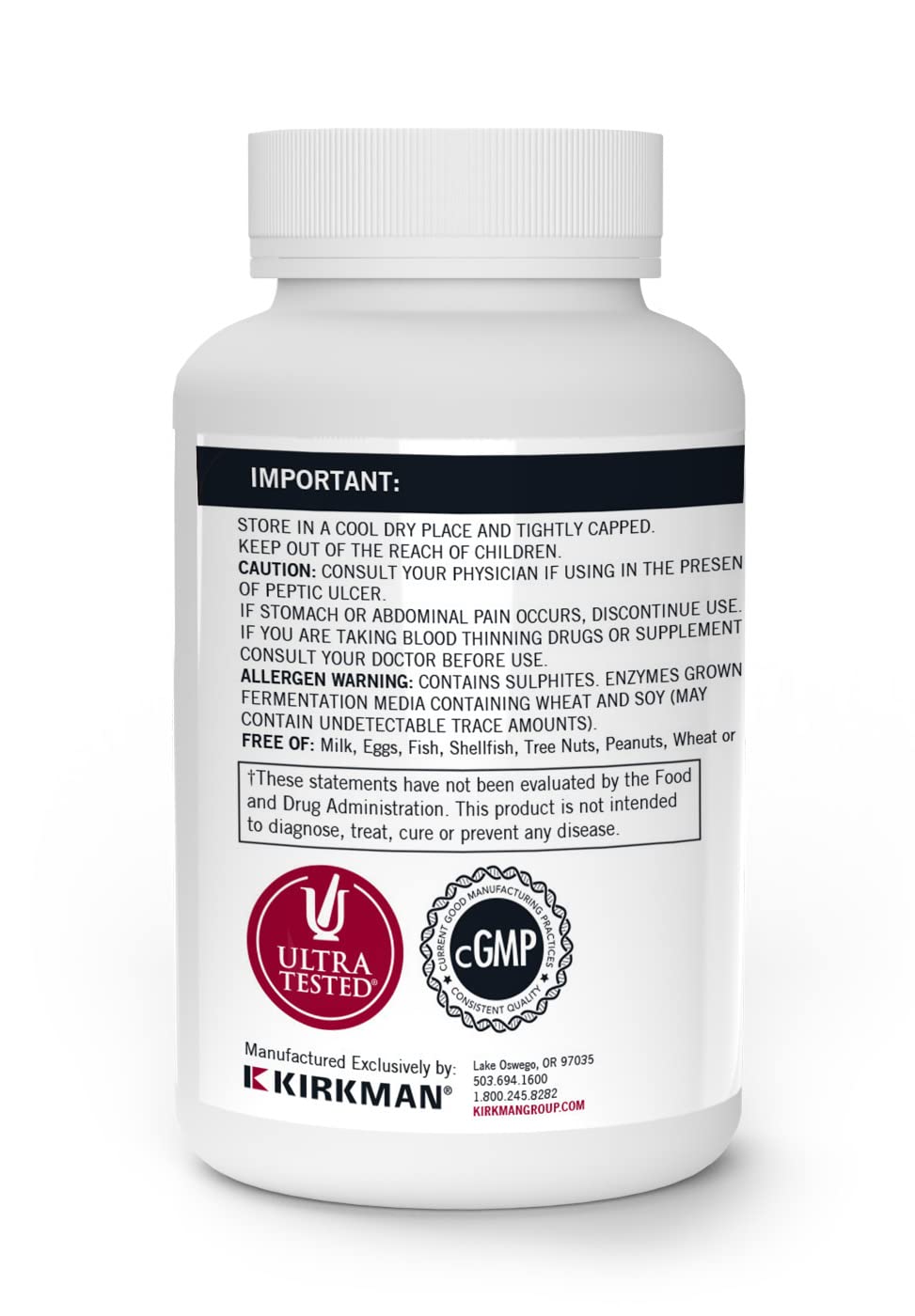 Kirkman - Biofilm Defense Disruptor and Buster - W/Lipase and Glucoamylase - Enzymes for Digestion for Men and Women - Protects Immune System - 60 Supplement Capsules