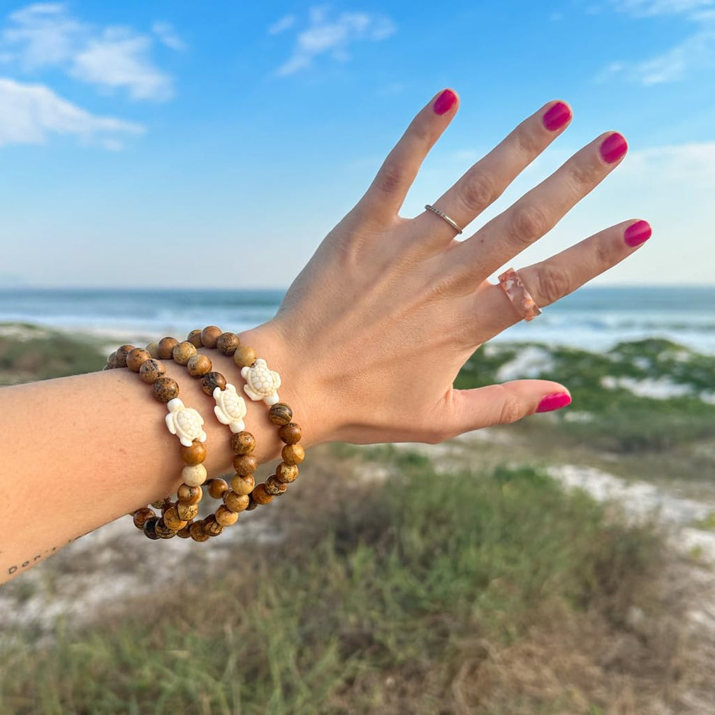 Fahlo Sea Turtle Tracking Bracelet, Sky Stone