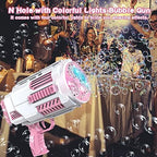 Bubble Machine Automatic Bubble Gun, Summer Beach Bubbles Blower Outdoor Kids Toys for Boy Girl Age 3 4 5 6 7 8 9 10 11 12 Year Old, Birthday Wedding Party Favors(No Dip)