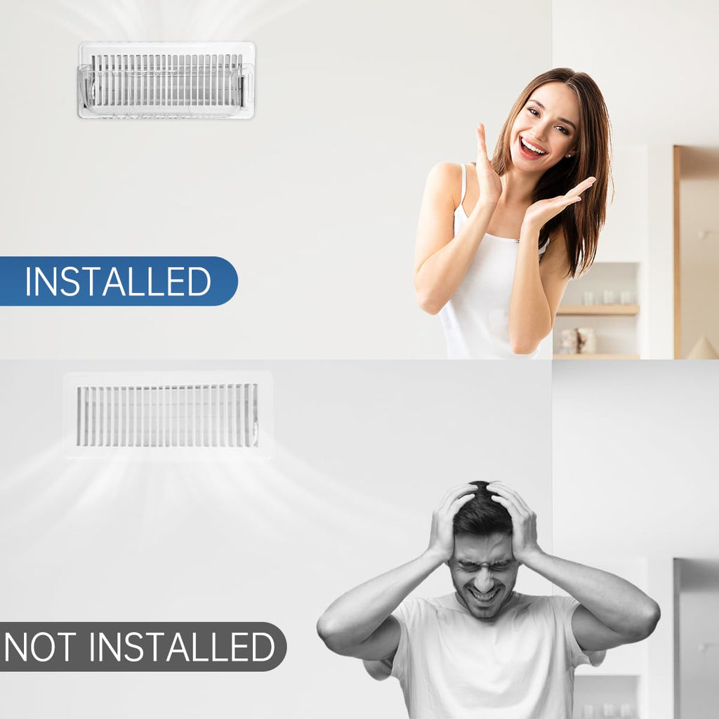 CH24Globall 2-Pack Air Vent Deflector 8.5 to15.5 Inches, Aerospace-Grade Plastic (5-Meter Drop Resistant), 200% Stronger Magnetic AC/Heat Vent Covers (-35°F to 284°F) for Ceiling/Floor/Wall Registers