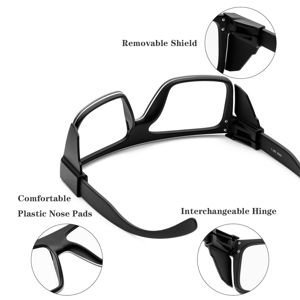 BINGKING UV400Transition Photochromic Safety Glases Light to Dark Grey Lenses ANSI Z87 Impact Approved Wraparound Style Frame (Black)