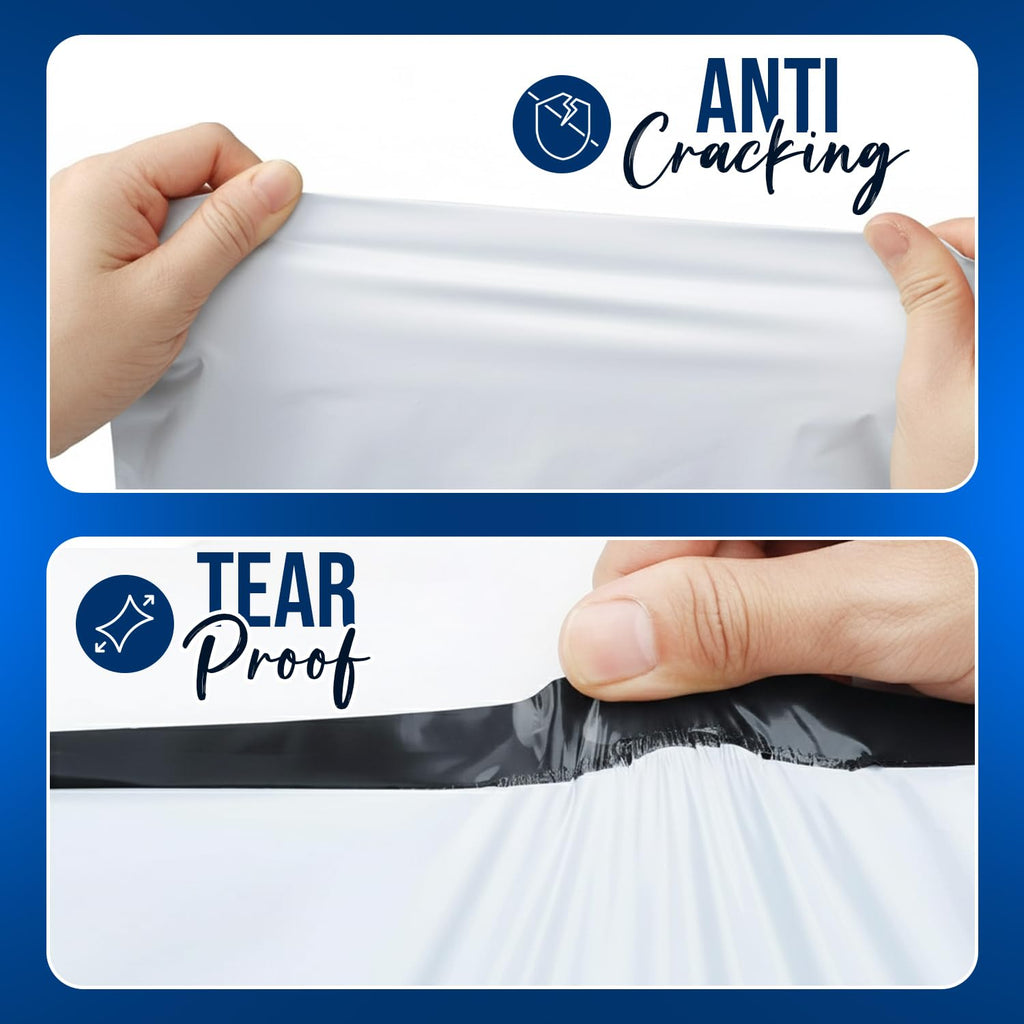 Shippozz 12x15.5 Poly Mailers 200 Pack, Durable Waterproof Polymailers for Shipping Clothes, Self Seal Mailing Bags for Small Business Packaging Supplies, Mailing Envelopes for Books, and Accessories