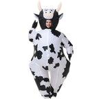 ZISUEX Inflatable Cow Costume Adult Cow Blow Up Suit Halloween Costume Jumpsuit Fancy Party Christmas Inflatable Suit (White, L:4.9ft to 6.2ft)
