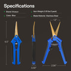 VIVOSUN 6.5 Inch Garden Scissors, Blue Pruning Shears for Plants, 6-Pack