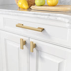 Asidrama 10 Pack Brushed Gold Kitchen Cabinet Knobs - Dresser & Drawer Knobs - Zinc Cabinet Hardware