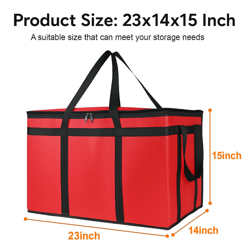 Bodaon Large 3-Pack Insulated Food Delivery Bag with hard bottom, XXXL Pizza Cooler Bags, Rideshare Delivery Bag, Thermal Cold/Hot Styrofoam Carrier for Travel/Shopping/Catering/Car