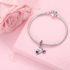 Birthstone Dangle Charms: 925 Sterling Silver Heart Bead Charms for Pandora Bracelets and Necklaces, Birthday Mother's Day Christmas Jewelry Gifts For Women (July)