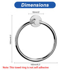 NearMoon Bath Towel Ring, Bathroom Hardware Accessories-Thicken Stainless Steel Hand Towel Holder for Bathroom, Modern Round Towel Hanger Wall Mounted (Chrome, 3 Pack)