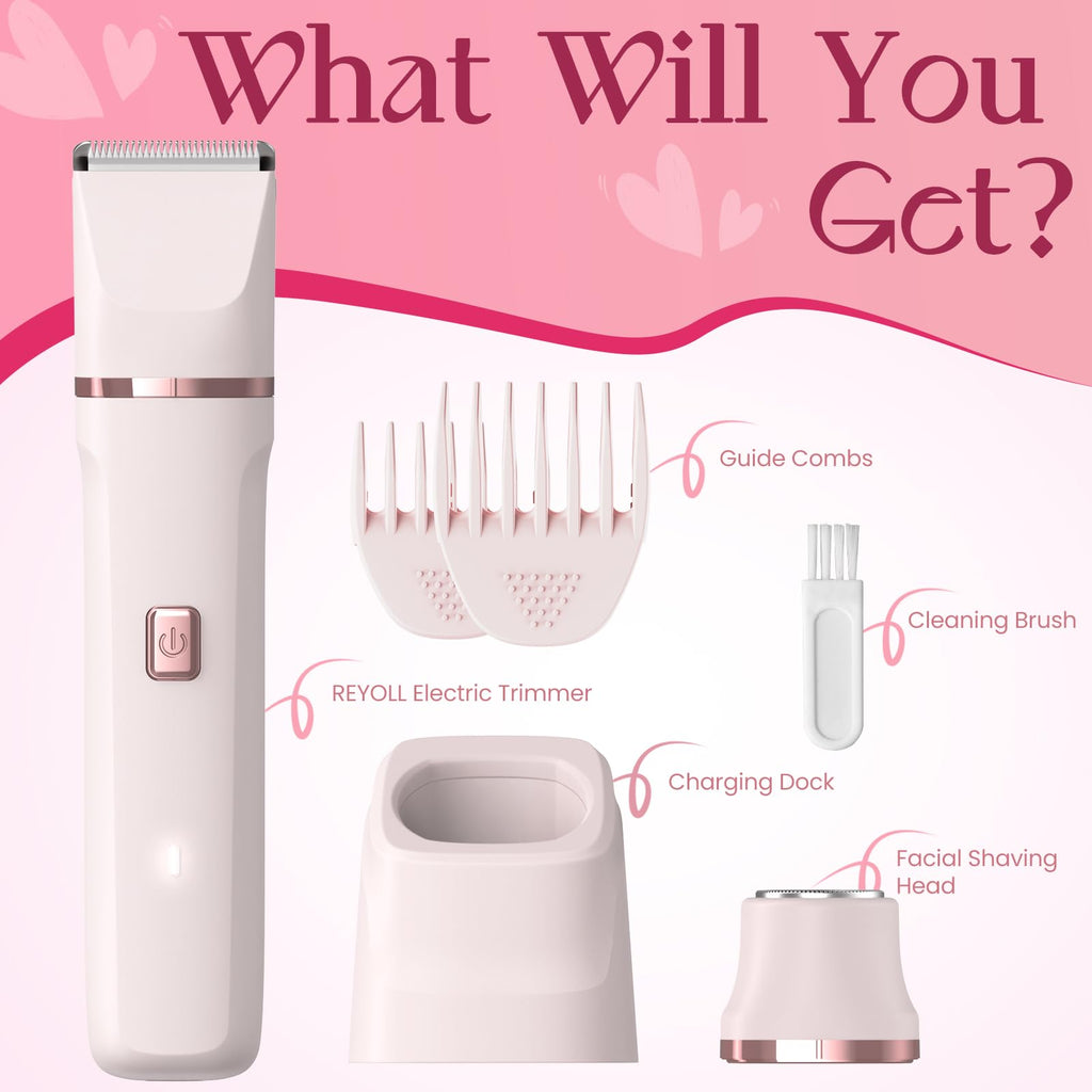 Risina 2-in-1 Bikini Trimmer for Women, Electric Razors for Women, Gifts