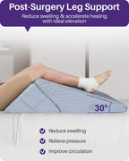 Kekoy Adjustable 9 & 12 Inch Wedge Pillow for Sleeping Apnea, Acid Reflux Relief, Back Pain, Snoring & Post Surgery Recovery, Memory Foam Bed Wedge Pillow with Removable Washable Cover & Handle-Grey