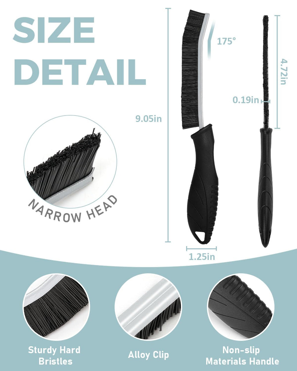 SXhyf Crevice Cleaning Brush - Grout Scrub Brush, House Cleaning Supplies, Gap Cleaning Tools, Home Essentials, Gifts for Women Men, Hard Bristle Crevice Cleaner Brush for Household Use, Bathroom