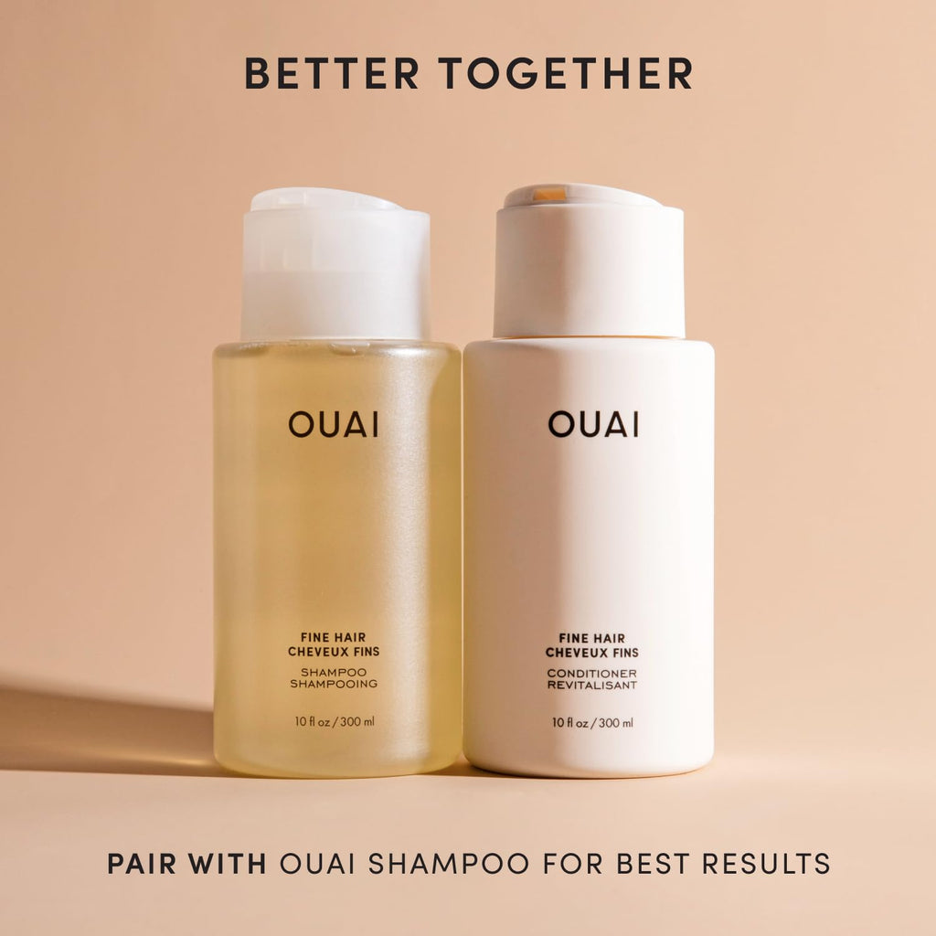 OUAI Fine Hair Conditioner Refill - Volumizing Conditioner Made with Keratin, Biotin and Chia Seed Oil - Adds Softness, Bounce and Volume - Free from Parabens, Sulfates, and Phthalates - 946ml