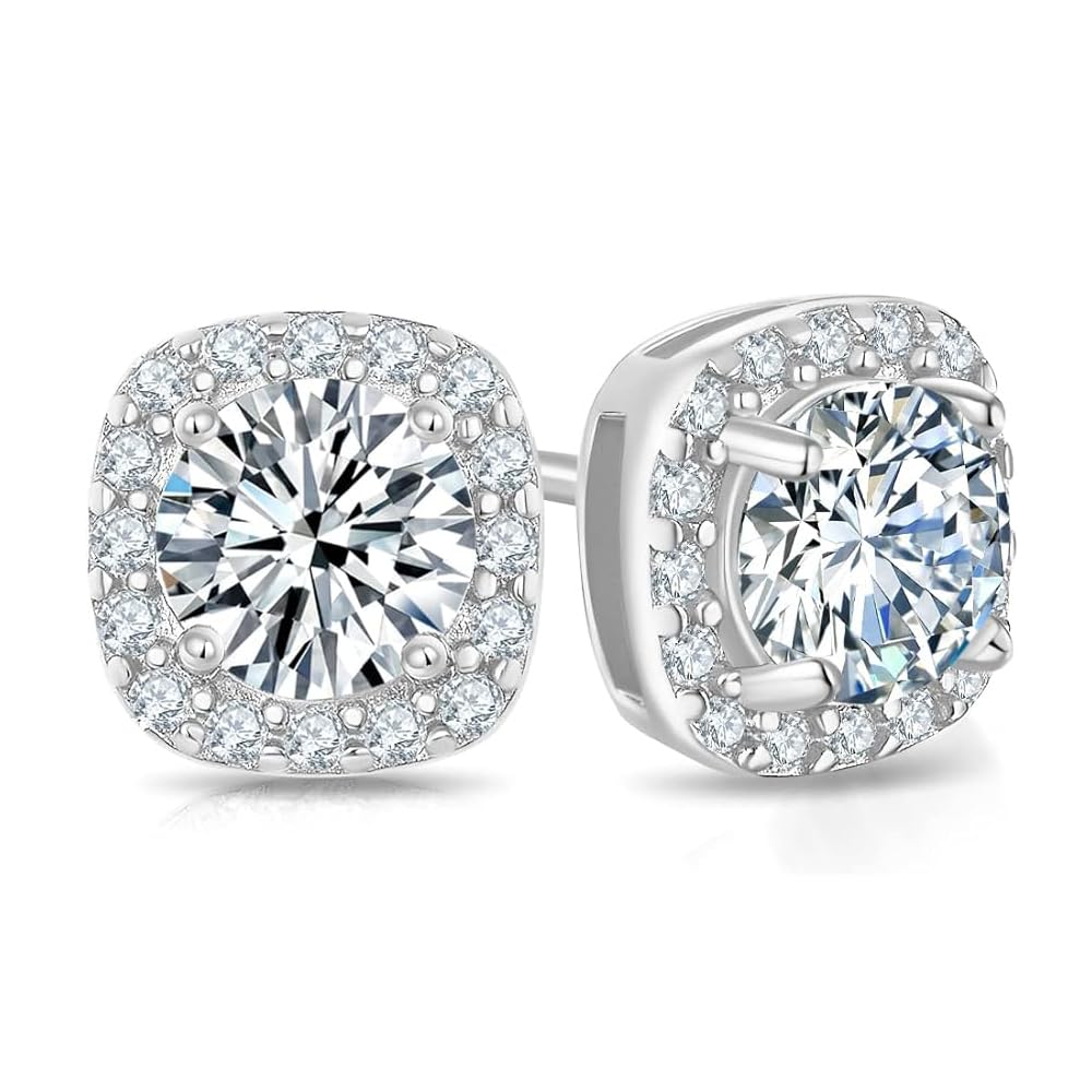 Moissanite Stud Earrings,925 Sterling Silver Lab Created Earrings for Women Men DOJOJOSA Jewelry for Gifts