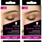 Schwarzkopf Brow Tint Professional formula Eyebrow Dye Brow Tinting Kit with Gentle Permanent Colour - Light Brown (Pack of 2)
