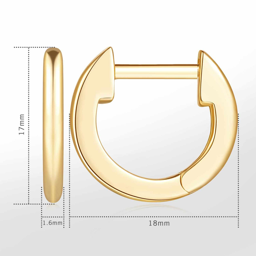 Kelli Myers 14K Gold Huggie Earrings Small Hoop Earrings 18mm