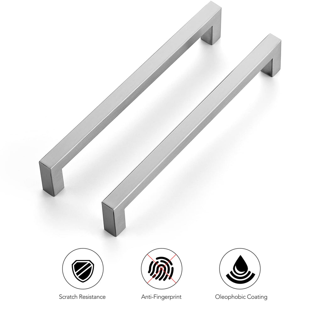 Ravinte 32 Pack 7-1/2 Inch Square Cabinet Handles Satin Nickel Pulls Brushed Nickel Drawer Pulls Kitchen Cupboard Hardware for Cabinets Cupboard Drawer Handles