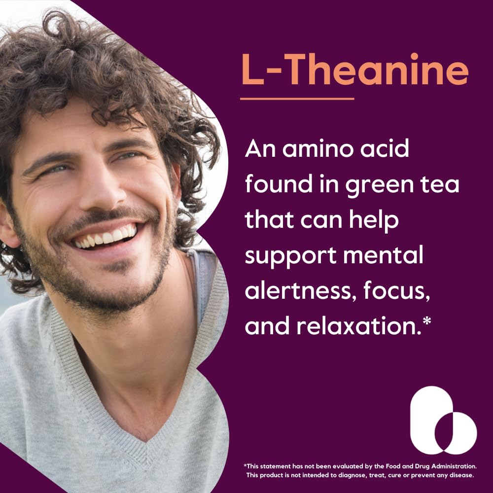 BESTVITE L-Theanine 200mg (360 Vegetarian Capsules) (120 x 3) - No Stearates - Vegan - Non GMO - Gluten Free