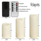 fclayvts 24-Pack LED Flameless Candles with Remote Control -Flickering Electric Candles- Timer Candles -3D Flame, for Halloween Christmas Parties,Wedding,Home,Gift and Special Occasions(Three Sizes)