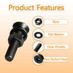 1715Pcs M2 M3 M4 M5 Screw Kit - 3D Printer Mini Screw, Allen Head/Flat Head/Countersunk Bolt/Screws, Metric Bolts Assortment, Black Nuts and Bolts for Mechanical Hardware
