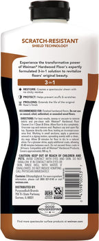 Weiman Wood Floor Polish and Restorer 32 Oz 3PC Bundle - High-Traffic Hardwood Floor, Natural Shine, Removes Scratches, Leaves Protective Layer