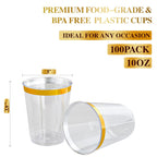 FOCUSLINE 100 Count 10 oz Gold Plastic Cups
