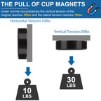 LOVIMAG Strong Magnets, 30lb Holding Force Rare Earth Magnets, Cabinet Door Magnet with Countersunk Hole and Matching Iron Sheet and Screw for Hanging, Holding Tools, Science-Black, 0.78x0.2 inch