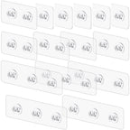 Vivinin 30 Pack Clear Reusable Adhesive Wall Hooks - 33lb(Max) No Damage Waterproof Oilproof for Bathroom, Home, Kitchen, Office and Outdoor