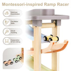 Joyreal Montessori Toddler Toys for 1+ Year Old Boys Girls Wooden Car Ramp