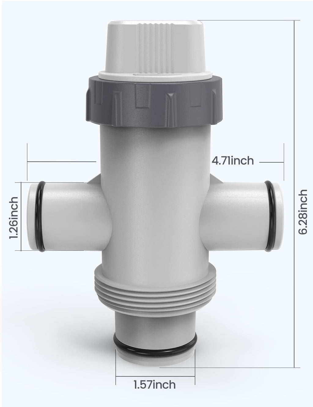 POOLHACKER Dual Split Hose Plunger Valve, Above Ground Pool Parts, Pool Accessories and Replacement Parts for Coleman