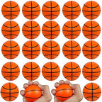 Mini Sports Balls for Kids Party Favor Toy, Soccer Ball, Basketball, Football, Baseball (24 Pack) Squeeze Foam for Stress, Anxiety Relief, Relaxation. (24 Pack (Basketballs))